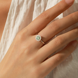 S925 Sterling Silver Ocean Blue Zircon Sunflower Halo <b>Ring</b> 2026 Viral Luxury Engagement Silver Fashion Finger <b>Ring</b> - Product Image 2
