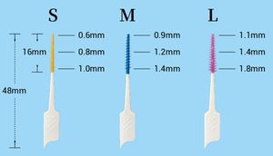 3 tamaños, fáciles de usar púas dentales, limpieza de dientes, cepillo interdental desechable, cerdas de goma flexibles, púas interdentales - Product Image 3