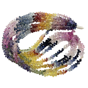 Cuentas de Zafiro Multicolor Sueltas de Alta Calidad, Facetadas, Forma Irregular, Tipo Briolette, Piedras Preciosas Naturales para la Elaboración de Joyas - Product Image 1