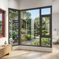 Ventanas de Aluminio Revestidas de Madera de Estilo Europeo de Alta Calidad HUACAI para Casas de Lujo