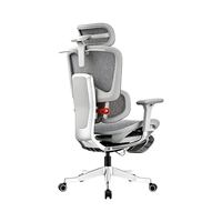 Chaise de bureau gamer ergonomique moderne de luxe à dossier haut réglable avec soutien lombaire en maille et repose-pieds