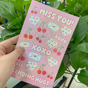 Custom Waterproof Vinyl Glitter Pvc Planner Kiss Cut Sticker Sheets Printing Holographic Sticker Suppliers - Product Image 3