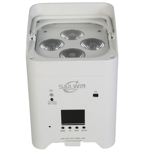 Projecteur LED sans fil DMX512 Sailwin SW-A6V4BW 4x18W RGBAW UV 6IN1 alimenté par batterie pour éclairage de scène de mariage - Product Image 1