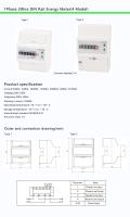 Compteur analogique kWh 230V 100A Max Din Rail Mountable Sortie Tension Affichage numérique uniquement Compteur de puissance Compteur d'énergie monophasé