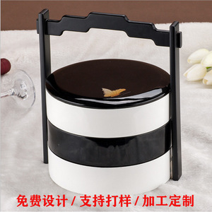 Boîtes de conservation alimentaire rondes avec couvercle en plastique, empilables, boîte cadeau pour le déjeuner, hauteur 40 cm - Product Image 4