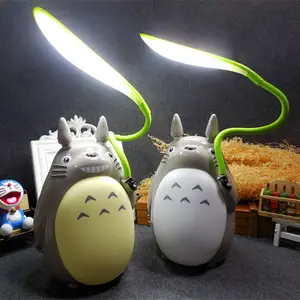 Lâmpada totoro de mesa carregável usb, decorativa de desenhos animados criativos para aprendizagem das crianças