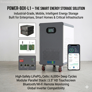 Système de stockage d'énergie domestique intelligent 48 <span class=keywords><strong>kWh</strong></span>, batterie LiFePO4 avec communication CAN pour l'optimisation solaire crête-croix de fond - Product Image 1