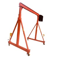 Grue portique mobile 1T-3T, grue portique à rail unique avec palan électrique, petite grue de levage de construction sans rail poussée à la main