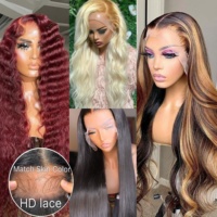 Perruque Full Lace Frontal Wig sans colle Remy-Perruque de cheveux humains ombrés préplumés à cuticules alignées brésiliennes