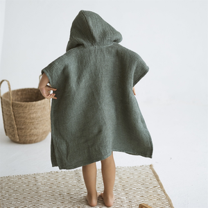 55*60CM Soft Waffle Hooded Babi <strong>Poncho</strong> Children Bath Robe Kids Cotton Beach Bath <strong>Towel</strong> for <strong>Girls</strong> Swimming <strong>Towel</strong> Hoodie for Kids - Product Image 3