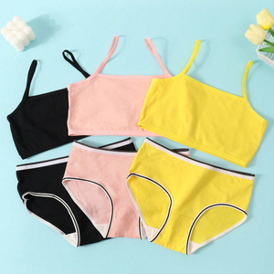 Conjunto de Ropa Interior para Niñas de Secundaria, Top Deportivo de Algodón que Absorbe la Humedad - Product Image 3