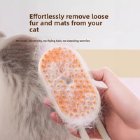 Peigne de massage pour animaux de compagnie portable 3-en-1 en TPR |   Brosse à vapeur automatique pour toilettage et élimination des poils |   Brosse à eau électrique rechargeable pour chat et chien