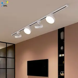 Éclairage de Rail de piste à LED, personnalisé en usine, noir blanc rond moderne 7 12 18 watts pour plafond intérieur Commercial