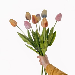 Flores Artificiales de Tulipán de Poliuretano CallaFloral, Rama Individual, Decoración para Bodas y Hogar, Manualidades - Product Image 2