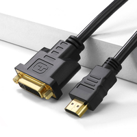Meilleure vente 1.5 mètres DVI-D double lien 24 + 1 vers câble convertisseur HDMI plaqué or 6.6FT noir pour LCD DVD HDTV XBOX PS3 câble hdmi
