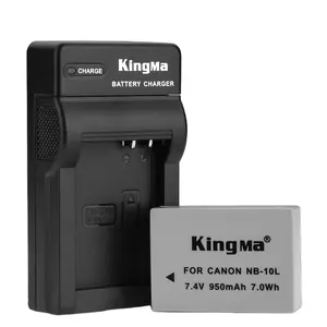 Kingma Isi Ulang NB-10L Baterai dan USB Charger untuk Canon PowerShot G1X G3X G15 G16 SX40 Baterai