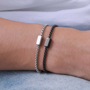 European Style Versatile Link Chain <b>for</b> <b>Men</b> DIY Engraved Block <b>for</b> Bracelet Personalized Charm <b>Bangle</b> - Product Image 5