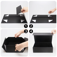 Vente en gros de boîte de papier cadeau magnétique de luxe à fermeture 3 couleurs à plat avec ruban boîte cadeau à couvercle magnétique
