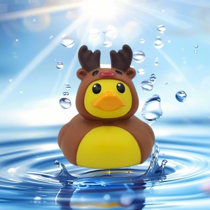 Logotipo personalizado Mini flotante PVC y plástico Navidad baño juguete pato diseño para bebés vacaciones flotante Animal juguete para jugar - Product Image 4