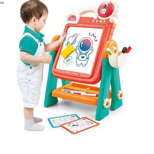 Kinder <span class=keywords><strong>2</strong></span> in 1 Multifunktions-Mal tisch Spielzeug Puzzle Bausteine Spiel Kinder Musik Farbe Zeichenbrett - Product Image 2