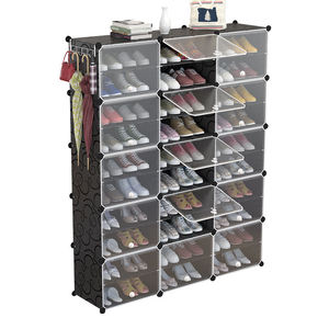 صندوق أحذية بلاستيكي حديث قابل للتكديس ورفوف صندوق خزانة تصاميم تخزين - Product Image 2