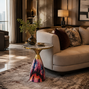 Creative Design Corner Iron Coffee <strong>Table</strong> Modern Sofa <strong>Bed</strong> Side End <strong>Table</strong> for Living Room Nordic Simple Wooden Look <strong>Contemporary</strong> - Product Image 1