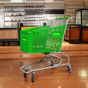 Shopping Trolleys Carts Wholesale European Style Metal Supermarket Shopping Trolley Cart