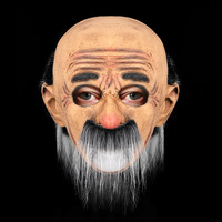 Masque en latex Halloween 2026 – Vieil homme et grand-mère – Accessoire effrayant pour fêtes de Noël et de Pâques – Costume de grand-père