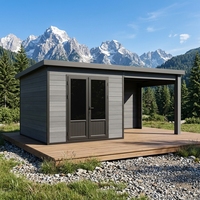 Caseta de Jardín Móvil Moderna de Madera y Acero Serie D de EASYGREEN, Protección UV, Ecológica, Resistente, para Dormitorio o Apartamento