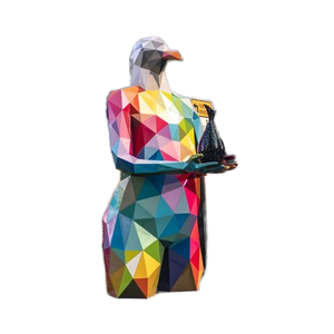 Sculture di Uccelli Astratte Geometriche in Stile Folk Moderno, Colore Personalizzato, in Fibra di Vetro e Resina Ecologica, Decorazione Natalizia - Product Image 5