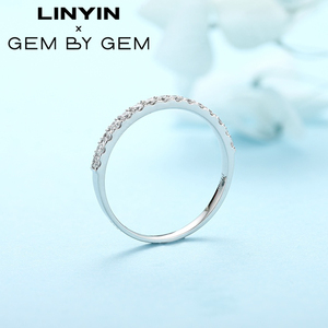 Bague romantique en argent pur massif personnalisée demi-main D VSS avec diamant pour anniversaire de femme bague faite à la main - Product Image 3