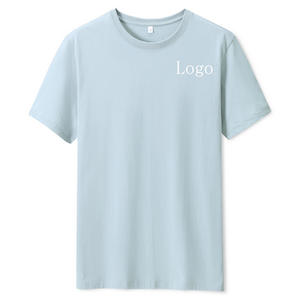 T-shirts unisexes en coton uni à manches courtes décontractés pour hommes avec logo personnalisé imprimé - Product Image 3