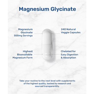 Suplemento Alimenticio de Grado Alimentario 500mg para Mejorar la Musculatura, 120 Cápsulas de Glicinato de Magnesio - Product Image 3