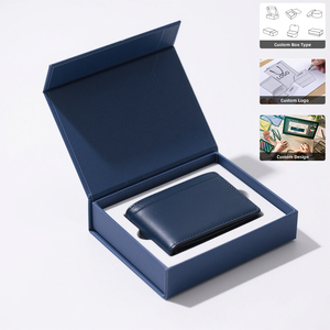 High-Quality Luxury Leather Wallet <b>Paper</b> Gift Box Custom Packaging Magnetic Box With Foam Insert - Product Image 1