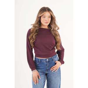 เสื้อผู้หญิงสีพลัม ผ้าบาง แขนทรงปีกค้างคาว ขายส่ง แขนทรงปีกค้างคาว แขนทรงปีกค้างคาว - Product Image 3