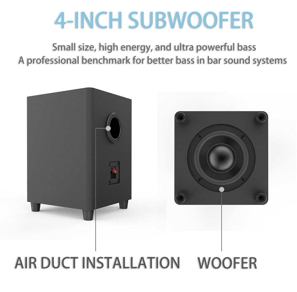 BS-65 TV Sound Bar with Subwoofer Box Soundbar Wireless Speaker Home  Theater Surround Sound System Aux/USB/Optical/Coaxial/RCA