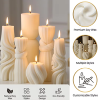 Vela Aromática de Cera de Soya con Diseño Geométrico Moderno, Hecha a Mano, de Lujo, para Decoración Navideña y de Año Nuevo