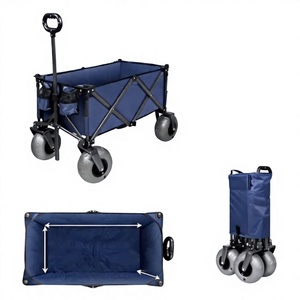 Premium Heavy Duty <strong>Folding</strong> <strong>Wagon</strong> Cart With TPU Inflatable Wheel Outdoor Collapsible Utility Cart For Camping <strong>Beach</strong> Picnic Hiking - Product Image 3