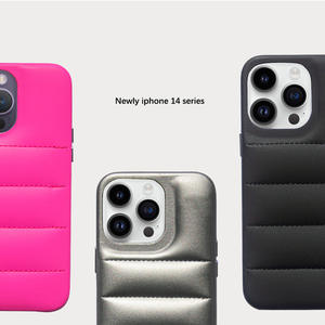 <span class=keywords><strong>Boman</strong></span> populaire coton doudoune coussin d'air étui de téléphone portable pour iPhone 14 élégant Puffer veste Texture coque de téléphone - Product Image 3
