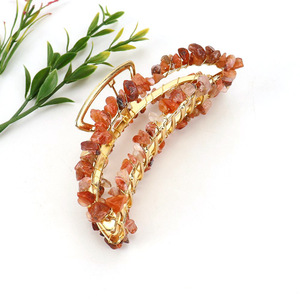 Handmade Luxurious Natural Stone Alloy <strong>Hair</strong> Clips Beauty <strong>Hair</strong> Accessories Clamp <strong>Hair</strong> <strong>Clasp</strong> for Gift - Product Image 2