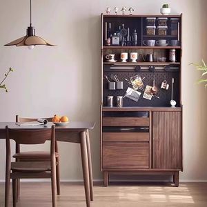 Black Walnut Wood <b>Sideboard</b> Large Capacity <b>Storage</b> Cabinet Living Room Kitchen Use - Product Image 1