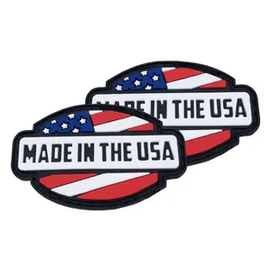 Wholesale Custom Silicon Heat Transfer Patches Embossed Logo Rubber Silicone Patches Iron On