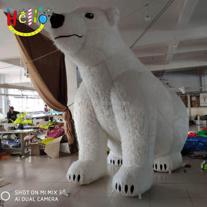 Modelo Inflable de Oso Polar Blanco Peludo, Mascota Inflable para Decoración de Nieve y Hielo - Product Image 2