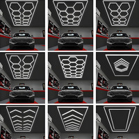 Lumière de travail modulaire hexagonale en nid d'abeille - Étanche, portable, LED pour atelier, garage, entrepôt