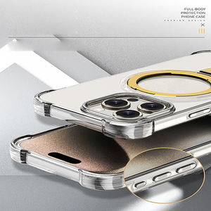 Étui de téléphone magnétique avec béquille ultra transparent pour iPhone 16 15 Pro Max <span class=keywords><strong>14</strong></span> 13 12, coque transparente avec support, nouveaux produits 2024 - Product Image 5