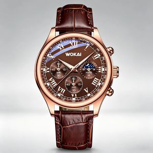 Nouvelle montre de sport à quartz pour homme 2026, bracelet en cuir décontracté, montre pour homme - Product Image 3