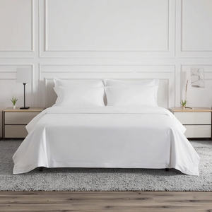 Cao cấp Khăn trải giường 200tc bedsheet sang trọng đồng bằng bông bedsheet Trắng khách sạn tấm phẳng - Product Image 3