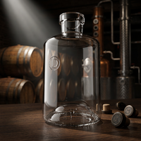 Bottiglia in Vetro Extra Flint da 700ml Personalizzata, Forma Rotonda Stubby con Tappo in Sughero per Liquori, Confezionamento in Vetro e Promozione del Marchio