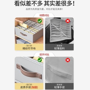 Clothing Organizer <b>Drawer</b> Rectangle Polyester Fabric Divided Compartments For Wardrobe <b>Storage</b> <b>Box</b> - Product Image 4