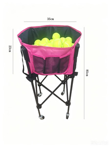 Chariot de tennis pliable portable en gros pour le camping en extérieur, panier de rangement écologique en acier au carbone et tissu Oxford 600D pour raquettes - Product Image 4